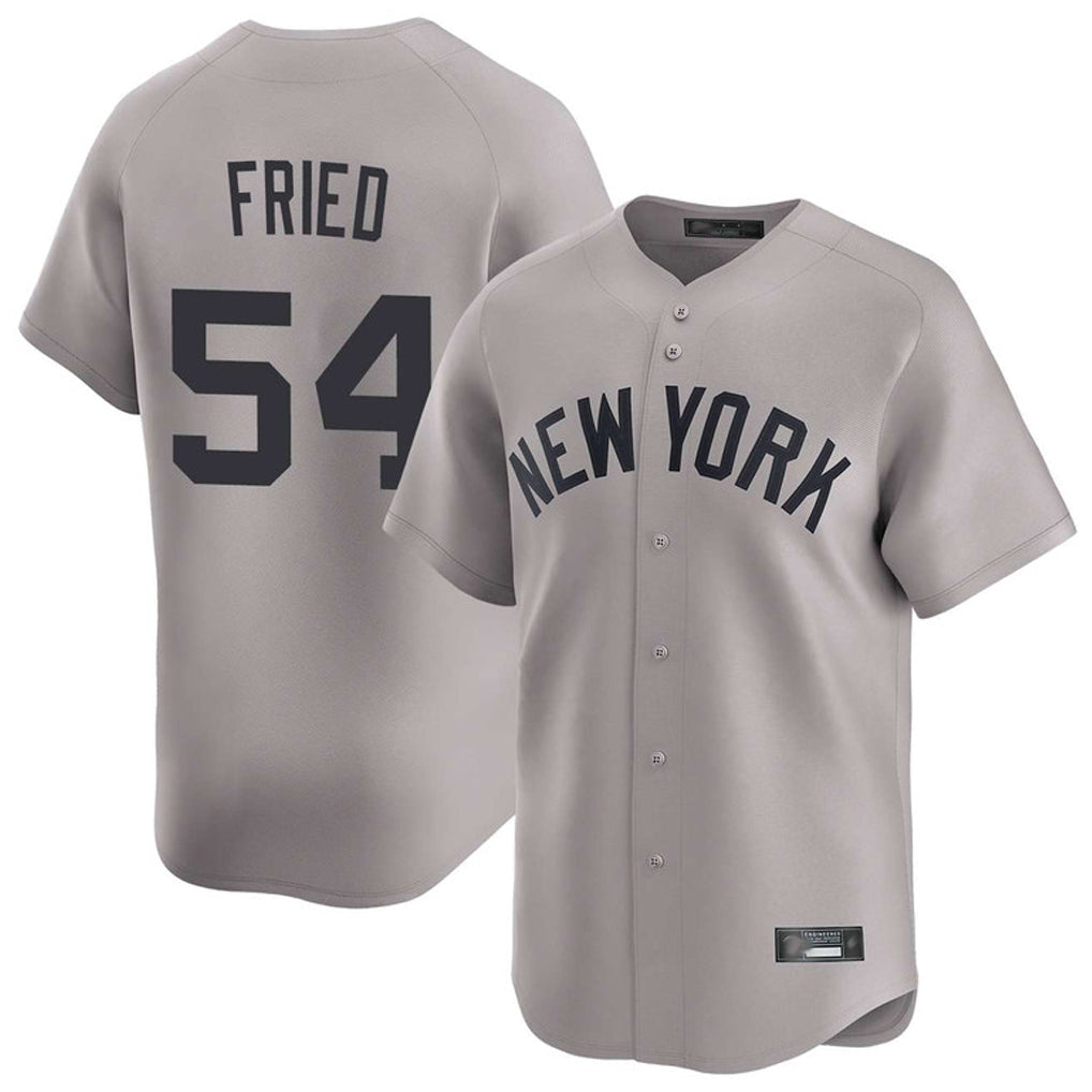 CAdoa NY.Yankees #54 Max Fried Player Gray Limited Home Stitched Jerseys