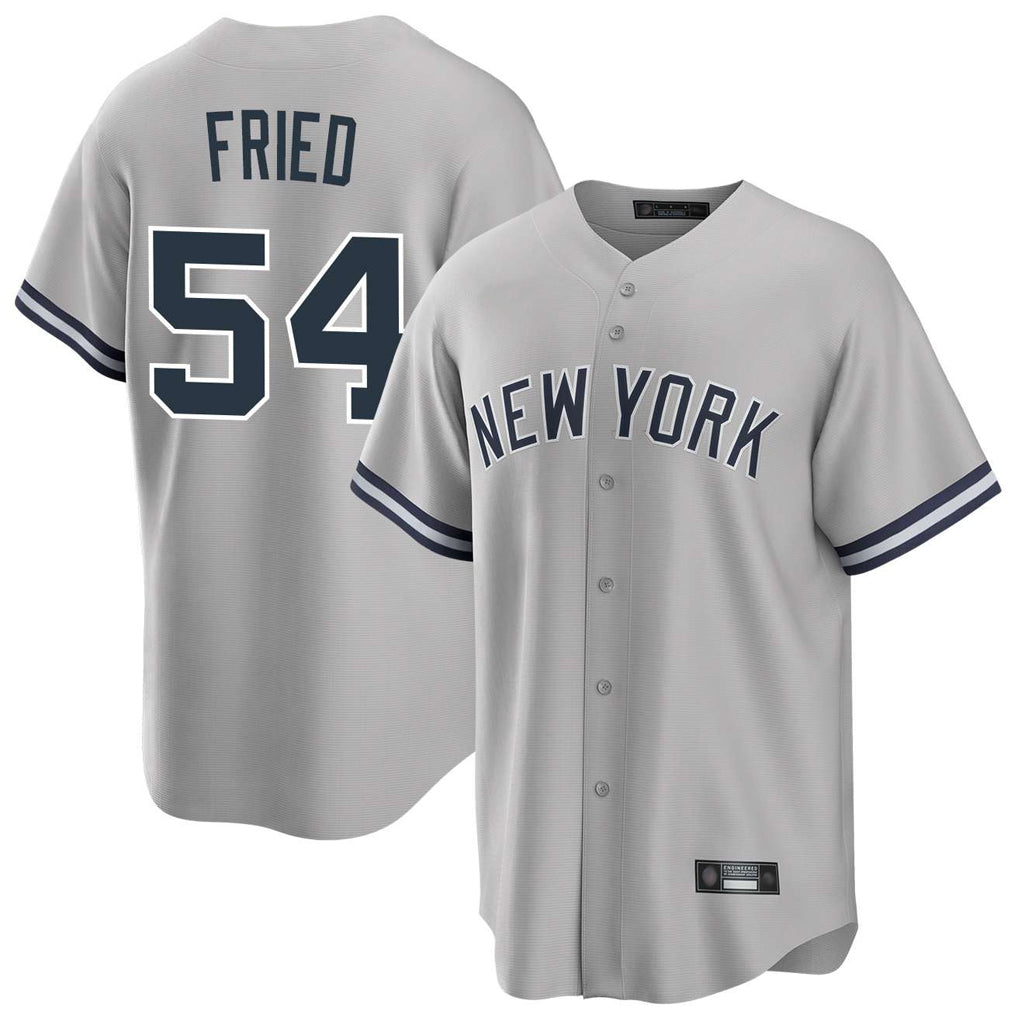 CAdoa NY.Yankees #54 Max Fried Player Gray Road Game Stitched Jerseys
