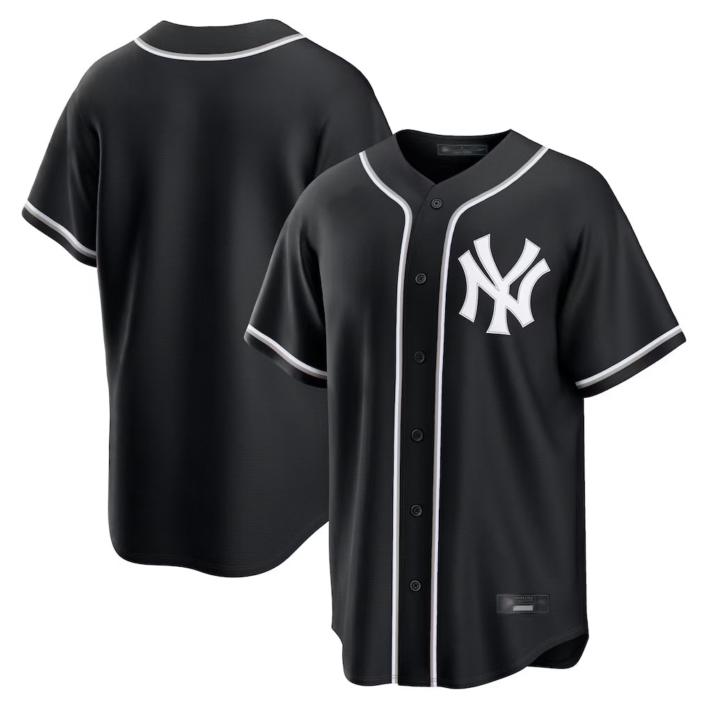 CAdoa NY.Yankees Blank Player Black Out Game Home Stitched Jerseys