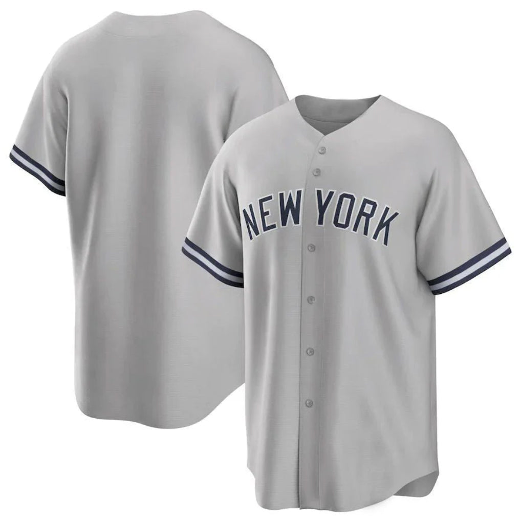 CAdoa NY.Yankees Blank Player Gray Road Game Stitched Jerseys