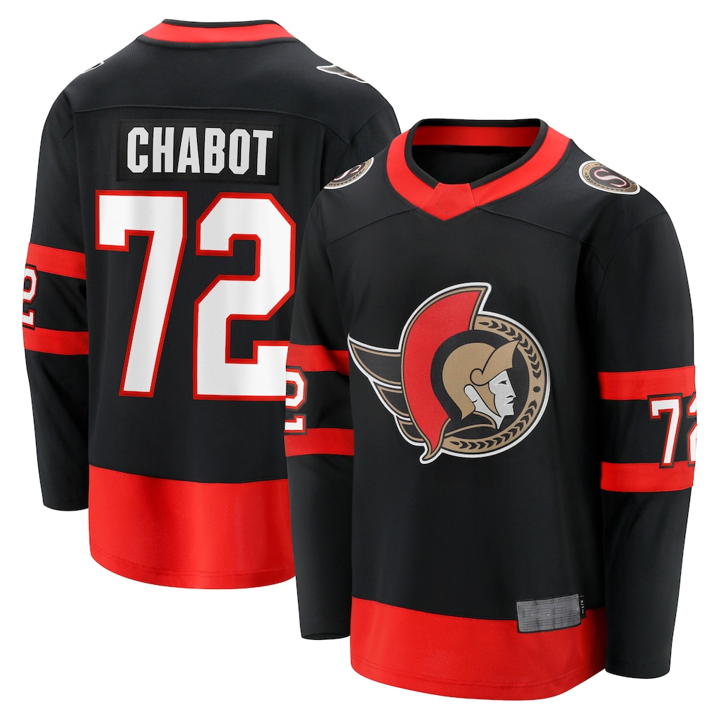CAdoa O.Senators #72 Thomas Chabot Black Home Breakaway Jerseys