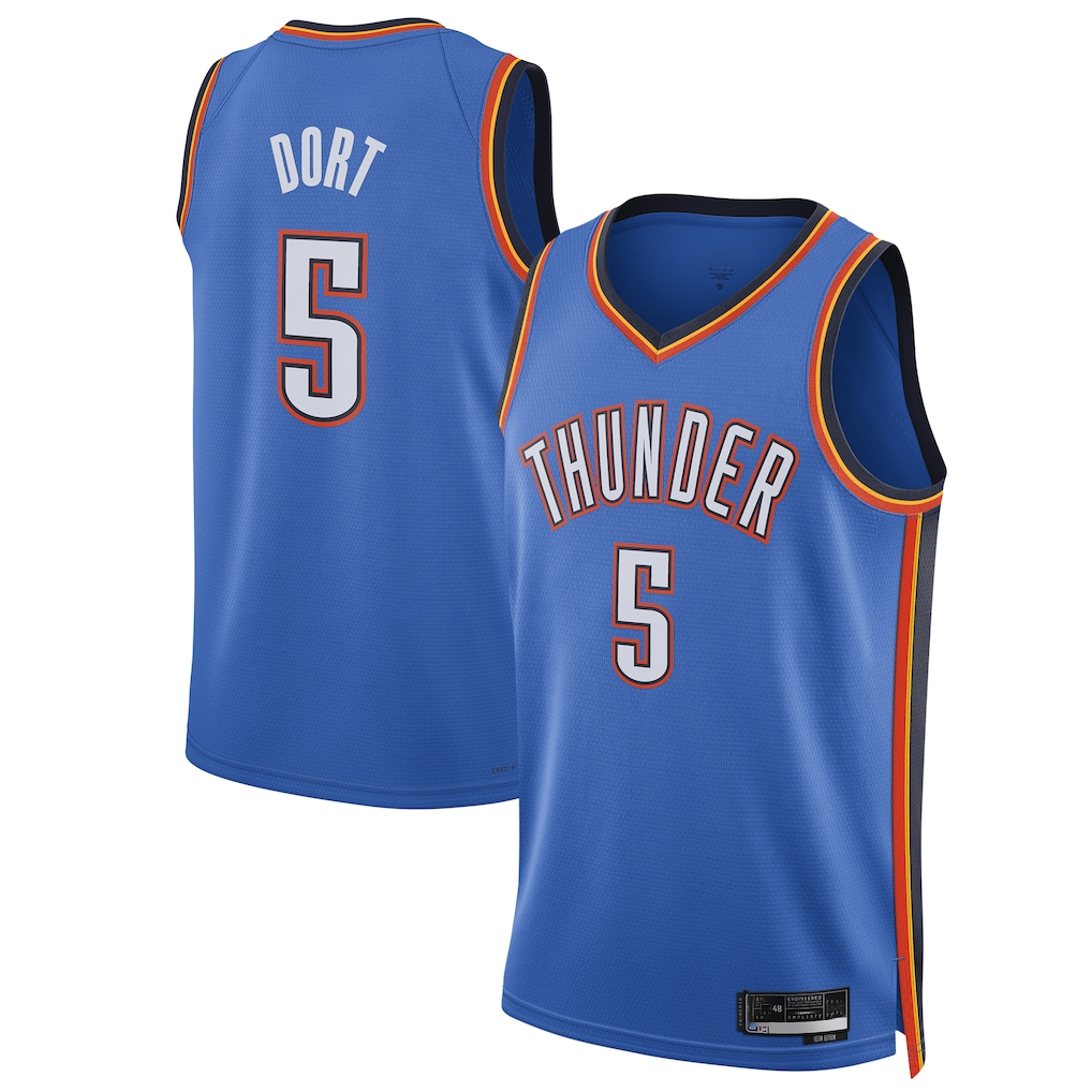 CAdoa OC.Thunder #5 Luguentz Dort Blue Swingman Player Stitched Jerseys - Icon Edition