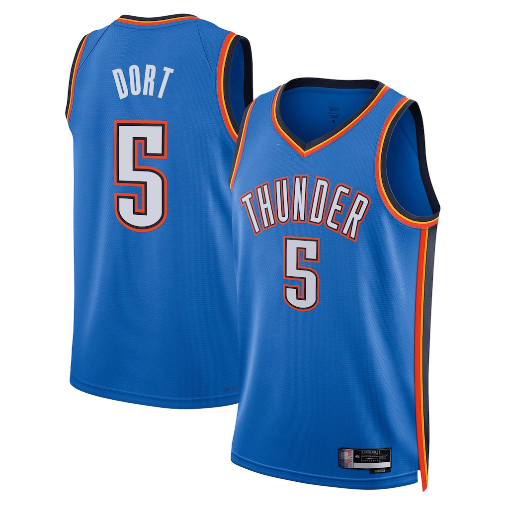 CAdoa OC.Thunder #5 Luguentz Dort Blue Swingman Stitched Jerseys - Icon Edition