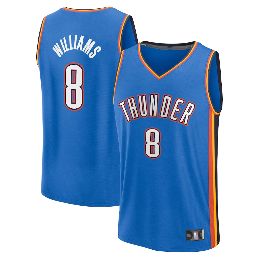CAdoa OC.Thunder #8 Jalen Williams Blue Fast Break Replica Player Stitched Jerseys - Icon Edition