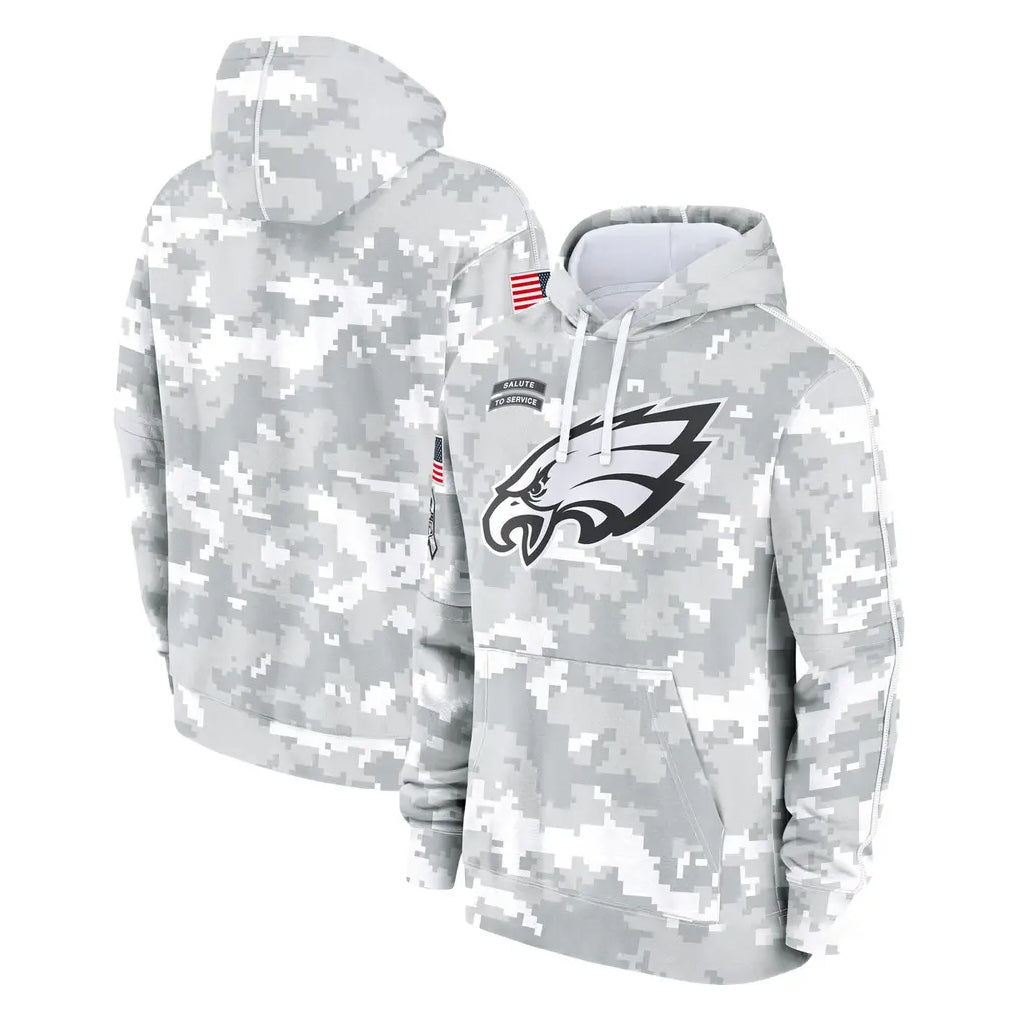 CAdoa P.Eagles Arctic Camo Salute to Service Pullover Hoodies Limited Game Blank Player Stitched Jerseys