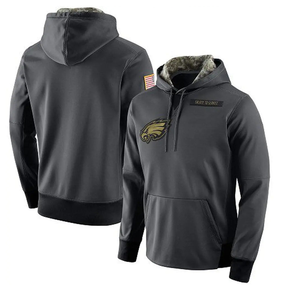 CAdoa P.Eagles Gray Pullover Hoodies Home Game Blank Player Stitched Jerseys