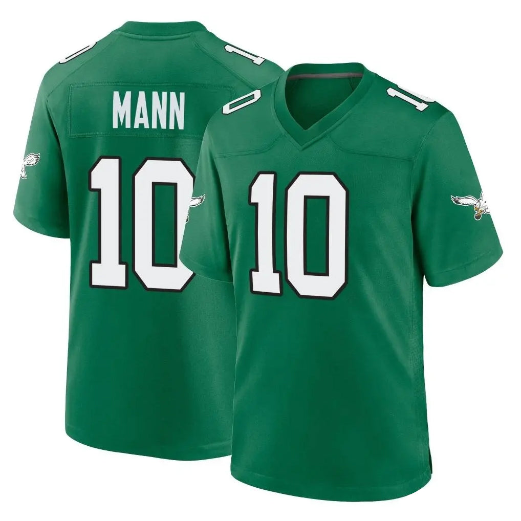 CAdoa P.Eagles #10 Braden Mann Player Green Kelly Alternate Home Game Stitched Jerseys