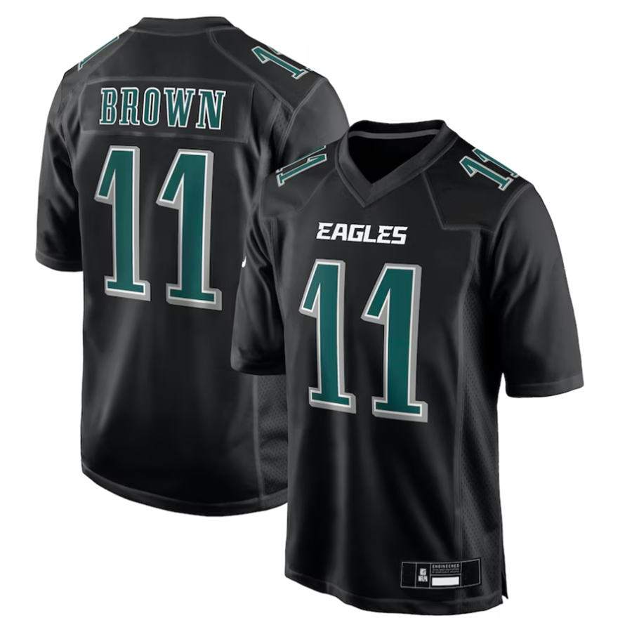 CAdoa P.Eagles #11 A.J. Brown Player Black Fashion Game Stitched Jerseys