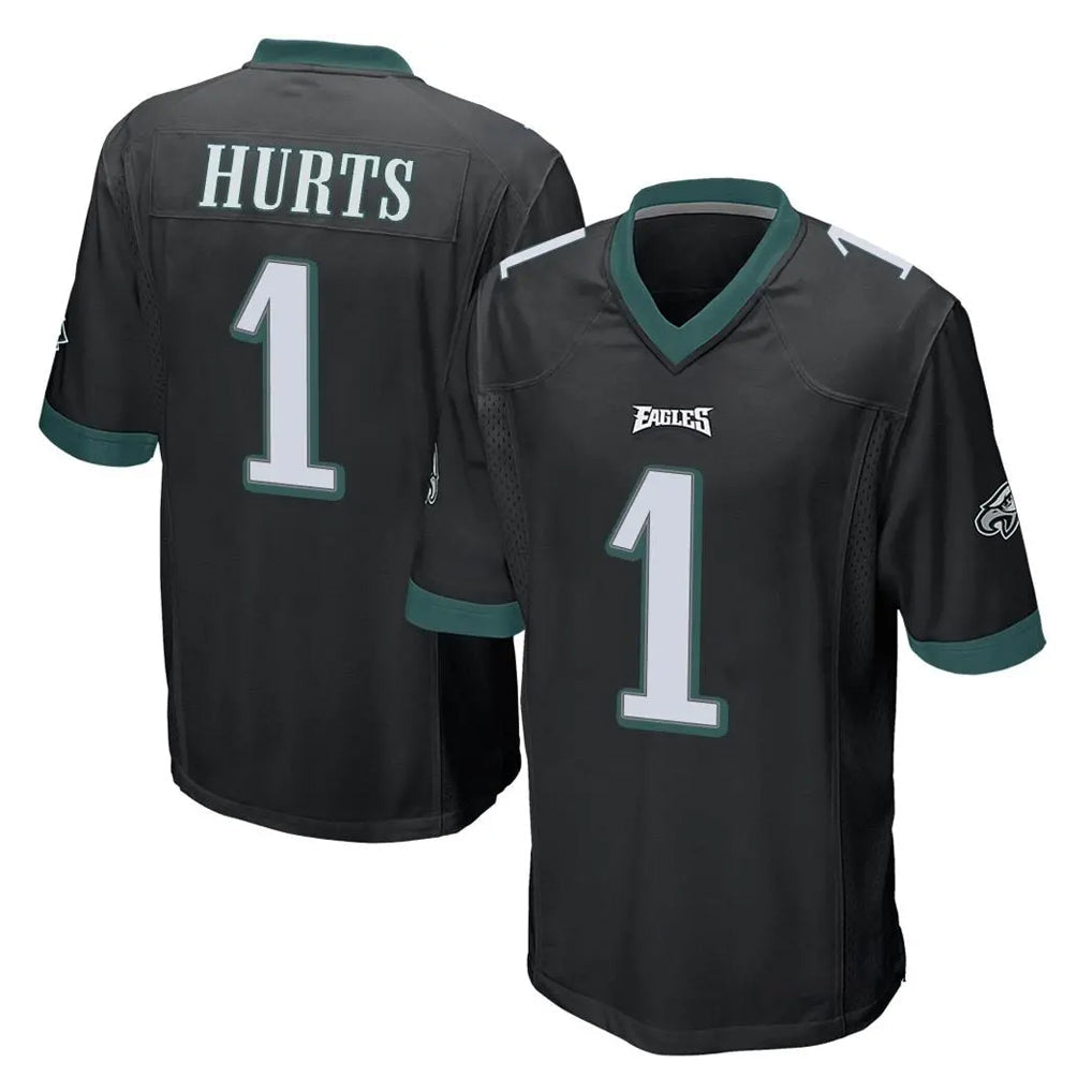 CAdoa P.Eagles #1 Jalen Hurts Player Black Home Game Stitched Jerseys