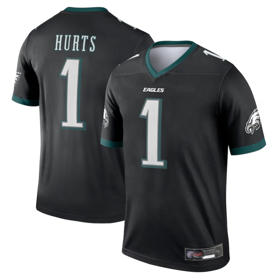 CAdoa P.Eagles #1 Jalen Hurts Player Black Legend Stitched Jerseys