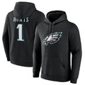 CAdoa P.Eagles #1 Jalen Hurts Player Black Military Hoodie Game Stitched Jerseys