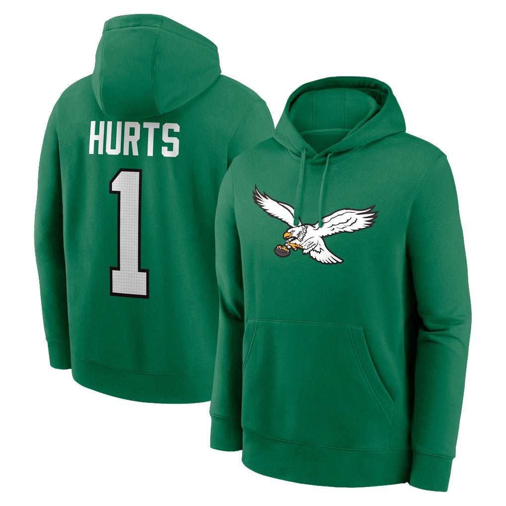 CAdoa P.Eagles #1 Jalen Hurts Player Green Pullover Hoodies Home Game Stitched Jerseys