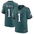 CAdoa P.Eagles #1 Jalen Hurts Player Midnight Green Game Stitched Jerseys