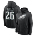 CAdoa P.Eagles #26 Saquon Barkley Player Black Pullover Hoodies Home Game Stitched Jerseys