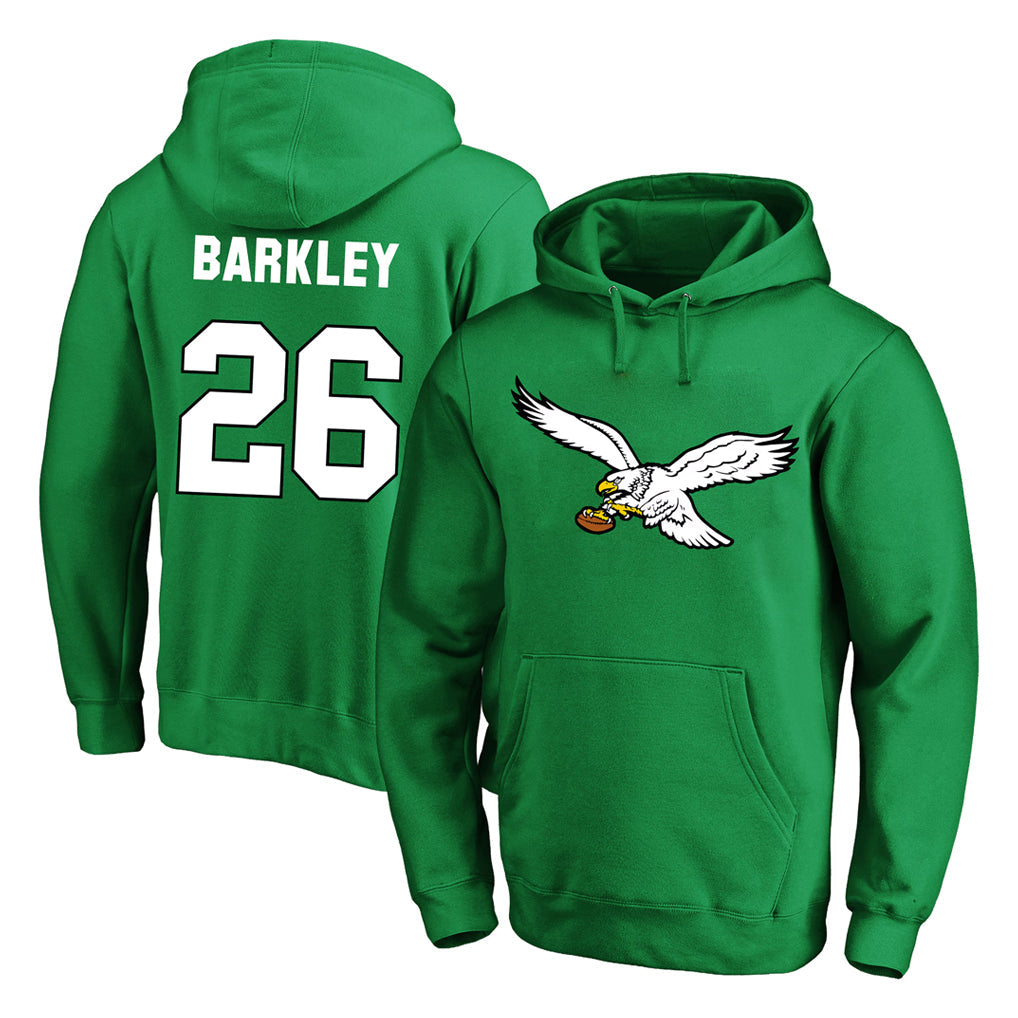 CAdoa P.Eagles #26 Saquon Barkley Player Green Pullover Hoodies Home Game Stitched Jerseys