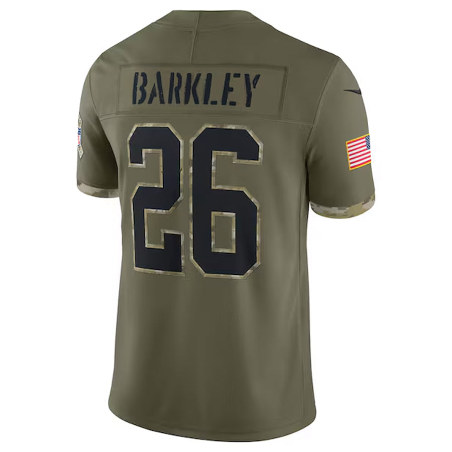 CAdoa P.Eagles #26 Saquon Barkley Player Salute To Service Olive Stitched Jerseys