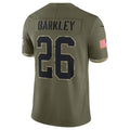 CAdoa P.Eagles #26 Saquon Barkley Player Salute To Service Olive Stitched Jerseys