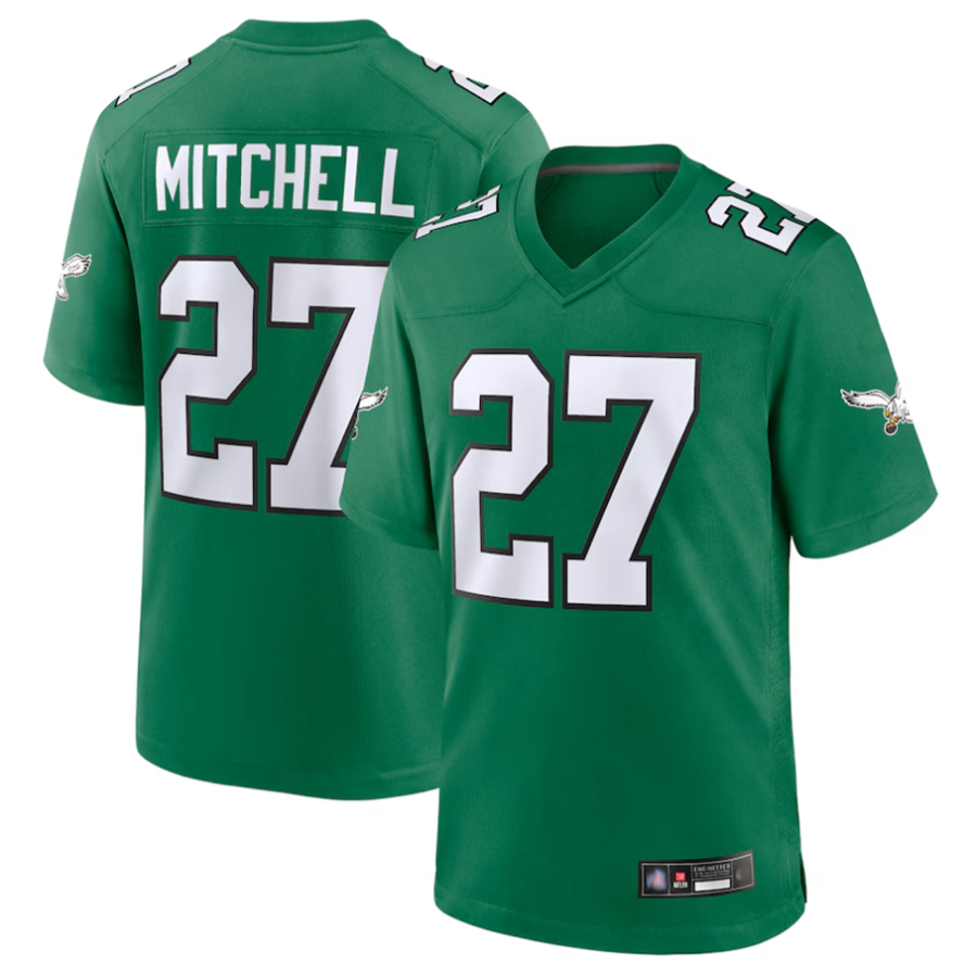 CAdoa P.Eagles #27 Quinyon Mitchell Player Kelly Green Replica Game Stitched Jerseys