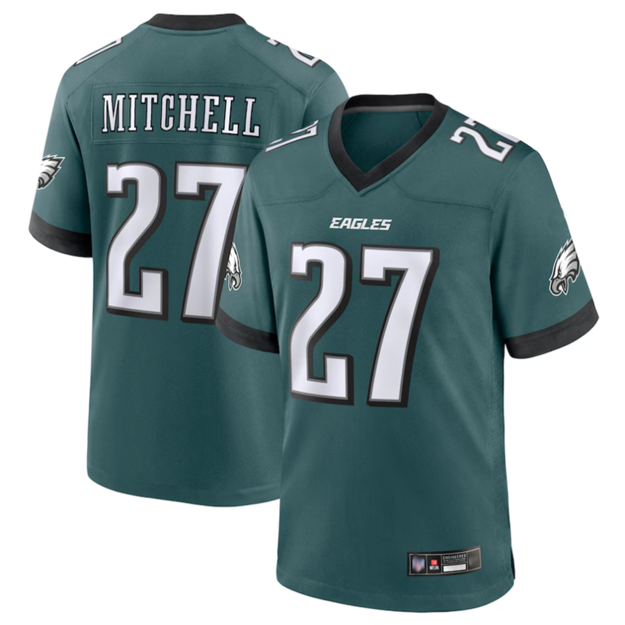 CAdoa P.Eagles #27 Quinyon Mitchell Player Midnight Green Replica Game Stitched Jerseys