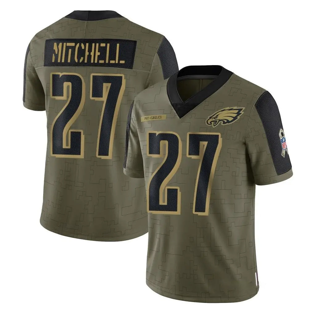 CAdoa P.Eagles #27 Quinyon Mitchell Player Olive Salute To Service Limited Game Stitched Jerseys