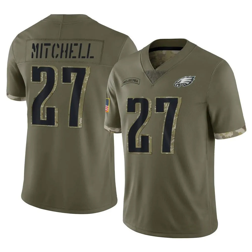 CAdoa P.Eagles #27 Quinyon Mitchell Player Olive Salute To Service Limited Stitched Jerseys