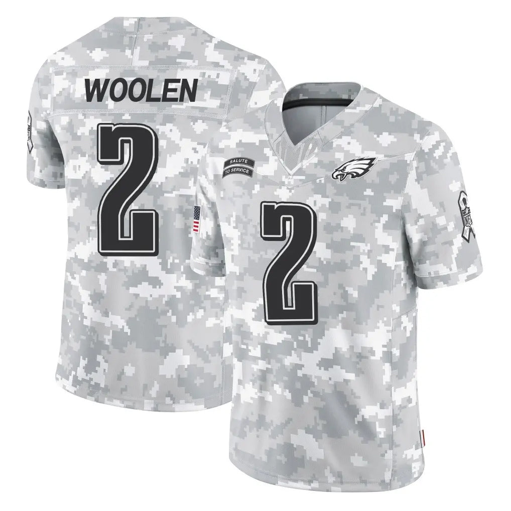 CAdoa P.Eagles #2 Riq Woolen Player Arctic Camo Salute to Service Limited Game Stitched Jerseys