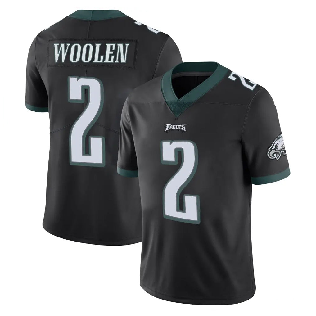 CAdoa P.Eagles #2 Riq Woolen Player Black Limited Vapor Untouchable Home Game Stitched Jerseys