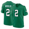 CAdoa P.Eagles #2 Riq Woolen Player Green Kelly Alternate Home Game Stitched Jerseys