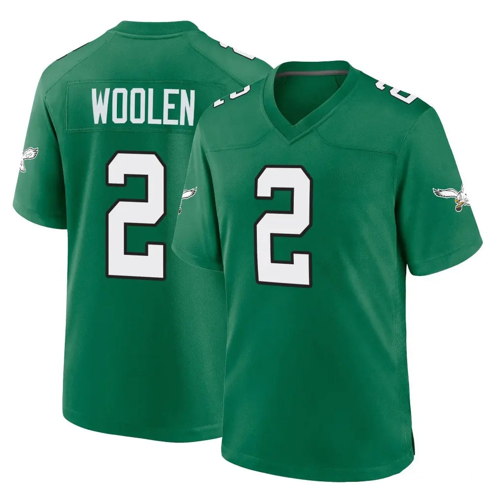 CAdoa P.Eagles #2 Riq Woolen Player Green Kelly Alternate Home Game Stitched Jerseys