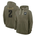 CAdoa P.Eagles #2 Riq Woolen Player Olive Salute to Service Pullover Hoodies Limited Stitched Jerseys