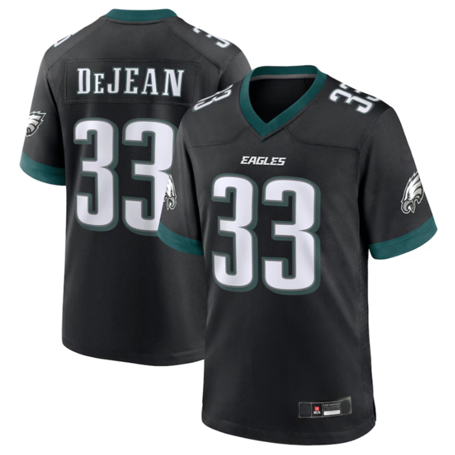 CAdoa P.Eagles #33 Cooper DeJean Black 2024 Draft Alternate Player Game Stitched American Stitched Jerseys