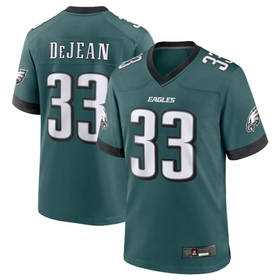 CAdoa P.Eagles #33 Cooper DeJean Green 2024 Draft Alternate Player Game Stitched American Stitched Jerseys