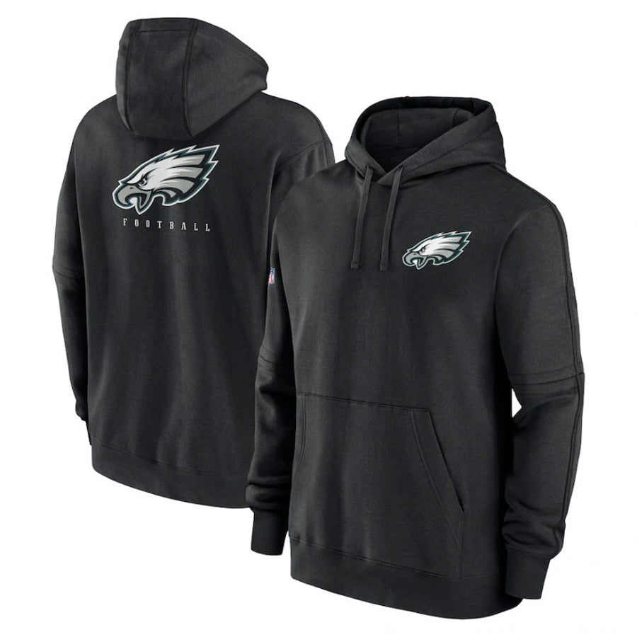 CAdoa P.Eagles Black Military Hoodie Game Stitched Jerseys