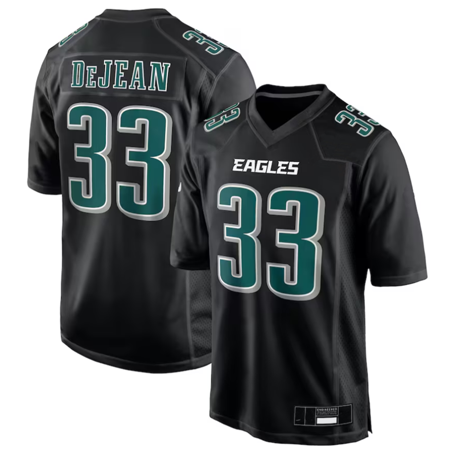 CAdoa P.Eagles #33 Cooper DeJean Player Carbon Black Super Bowl LIX Fashion Game Player Stitched Jerseys