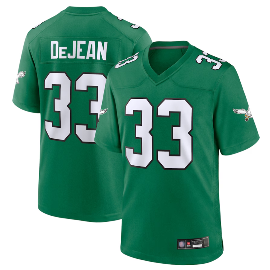 CAdoa P.Eagles #33 Cooper DeJean Player Kelly Green Replica Game Stitched Jerseys