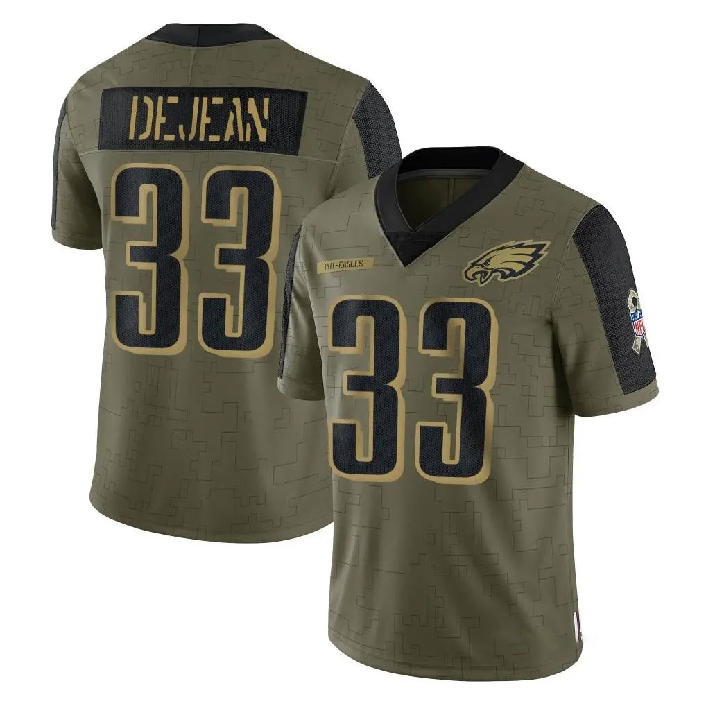 CAdoa P.Eagles #33 Cooper DeJean Player Olive Salute To Service Limited Game Stitched Jerseys