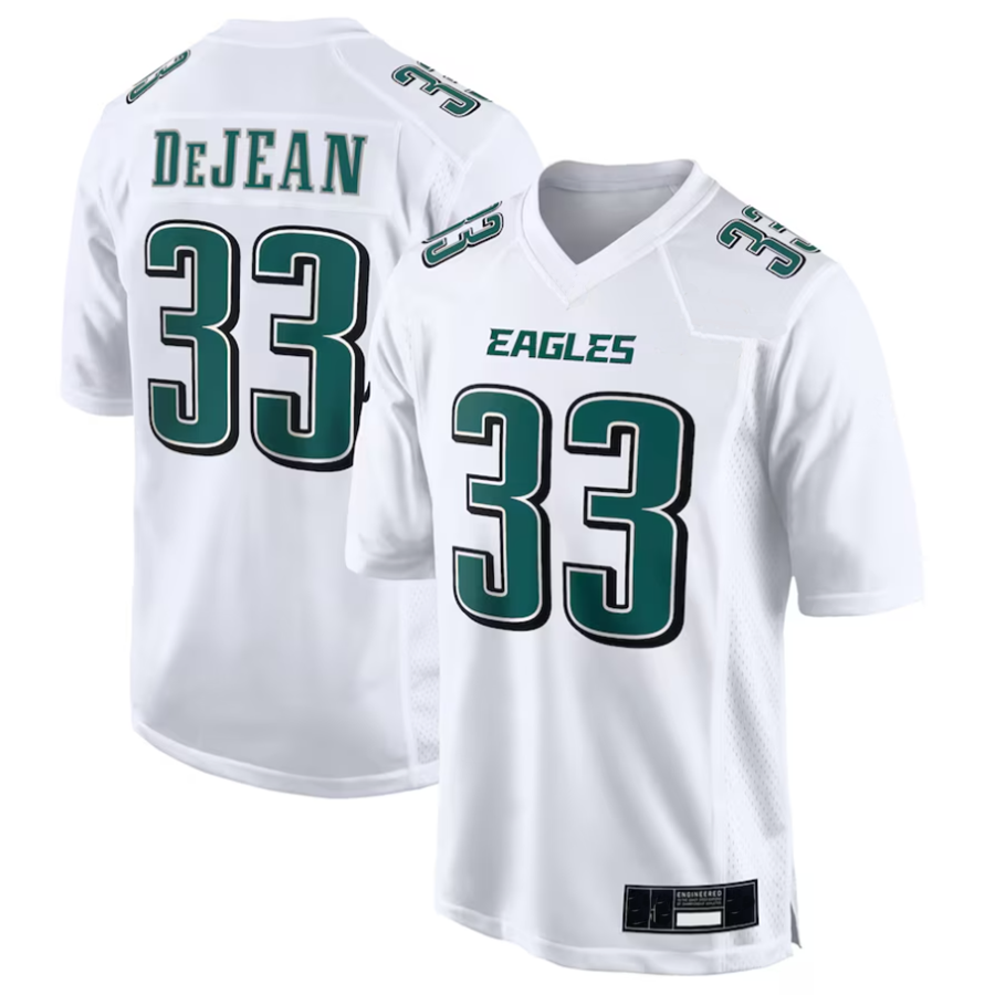 CAdoa P.Eagles #33 Cooper DeJean Player Tundra White Super Bowl LIX Fashion Game Player Stitched Jersey