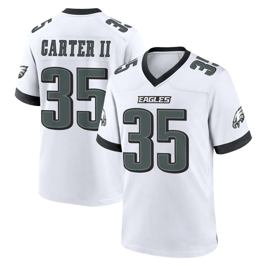 CAdoa P.Eagles #35 Michael Carter II Player White Game Home Stitched Jerseys