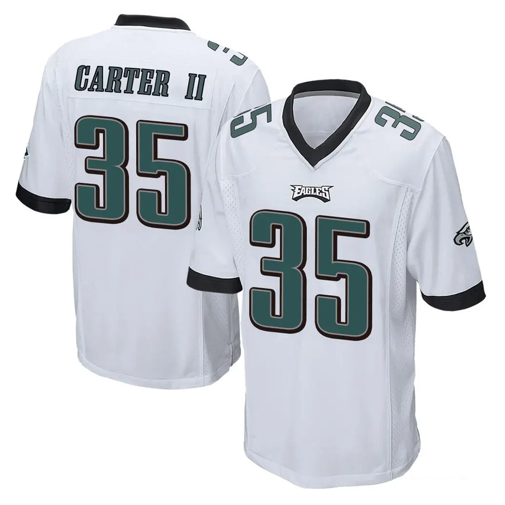 CAdoa P.Eagles #35 Michael Carter II Player White Home Game Stitched Jerseys