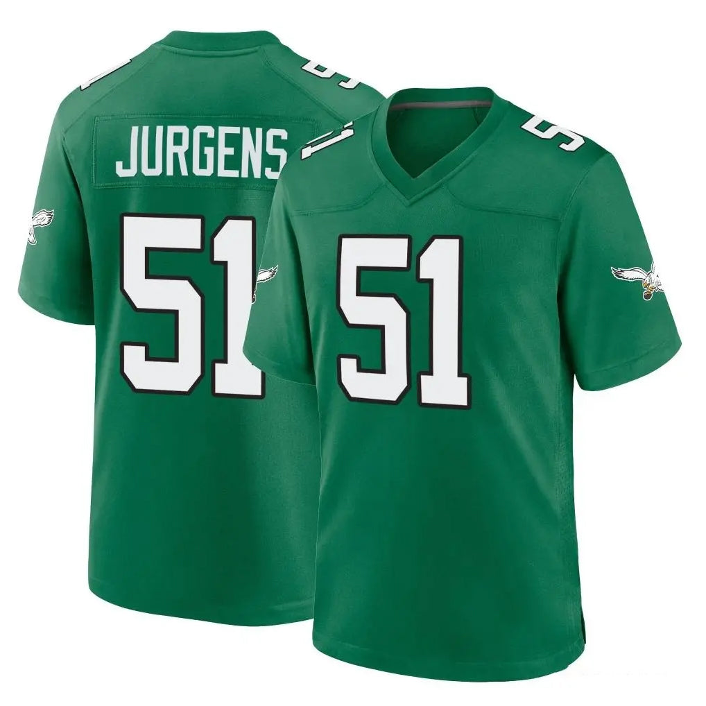 CAdoa P.Eagles #51 Cam Jurgens Player Green Kelly Alternate Home Game Stitched Jerseys