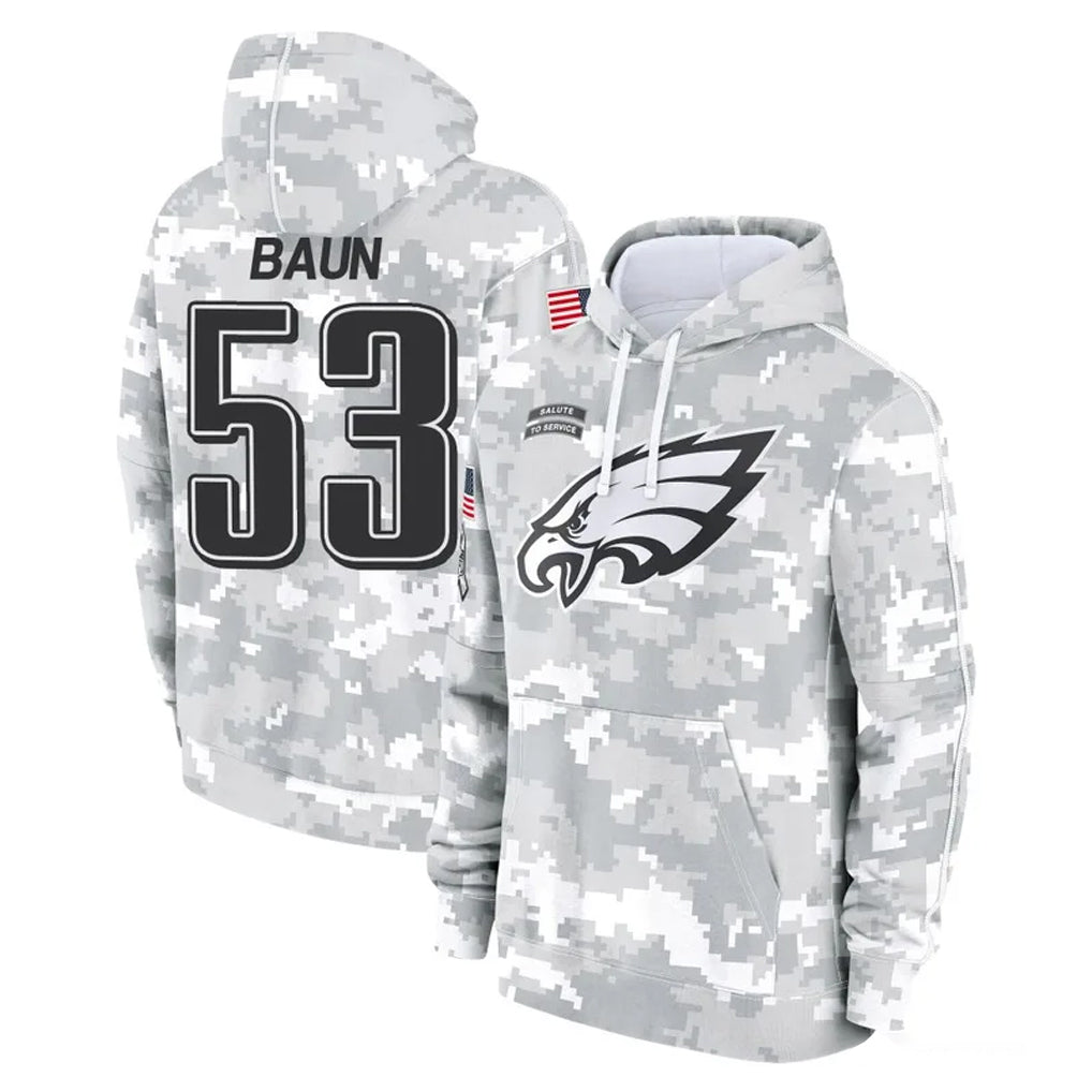 CAdoa P.Eagles #53 Zack Baun Player Arctic Camo Salute to Service Pullover Hoodies Limited Game Stitched Jerseys