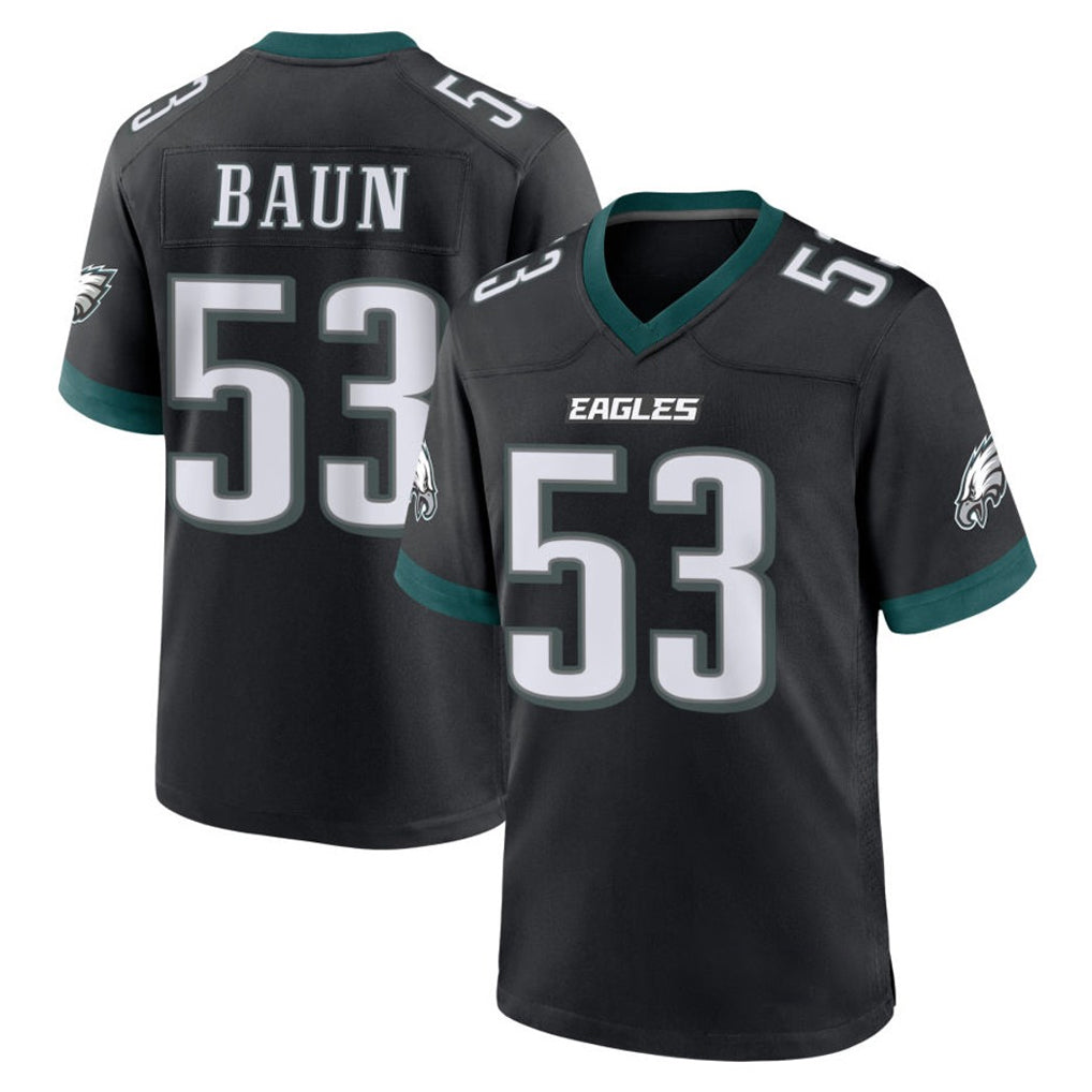 CAdoa P.Eagles #53 Zack Baun Player Black Game Home Stitched Jerseys