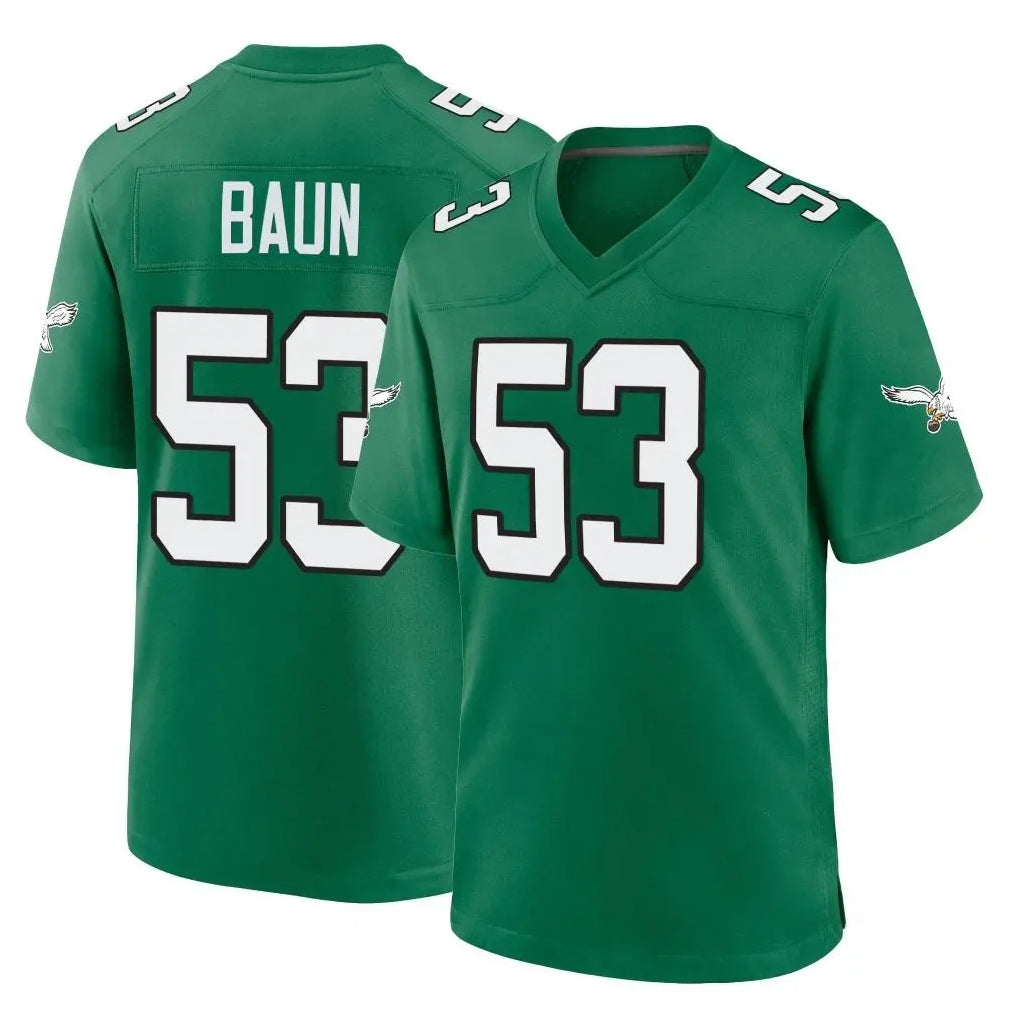 CAdoa P.Eagles #53 Zack Baun Player Green Kelly Alternate Home Game Stitched Jerseys