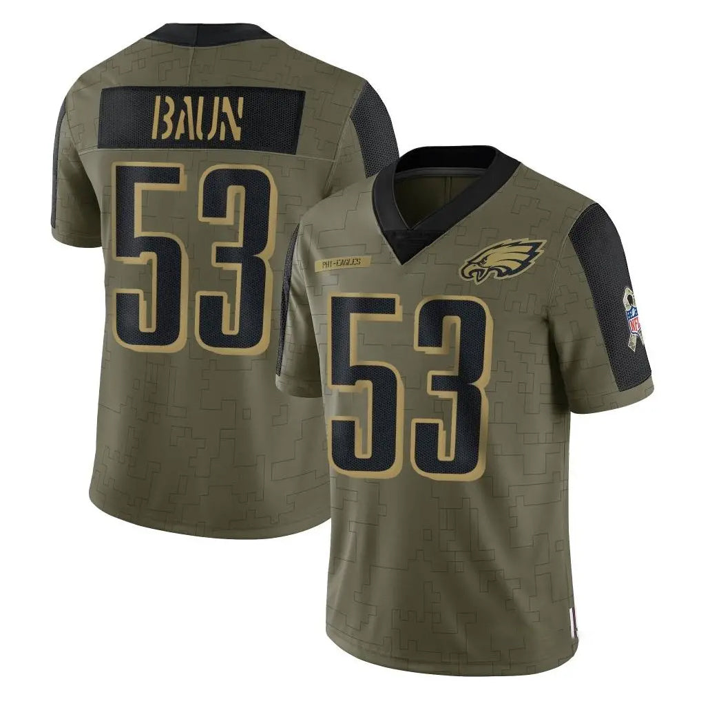 CAdoa P.Eagles #53 Zack Baun Player Olive Salute To Service Limited Game Stitched Jerseys