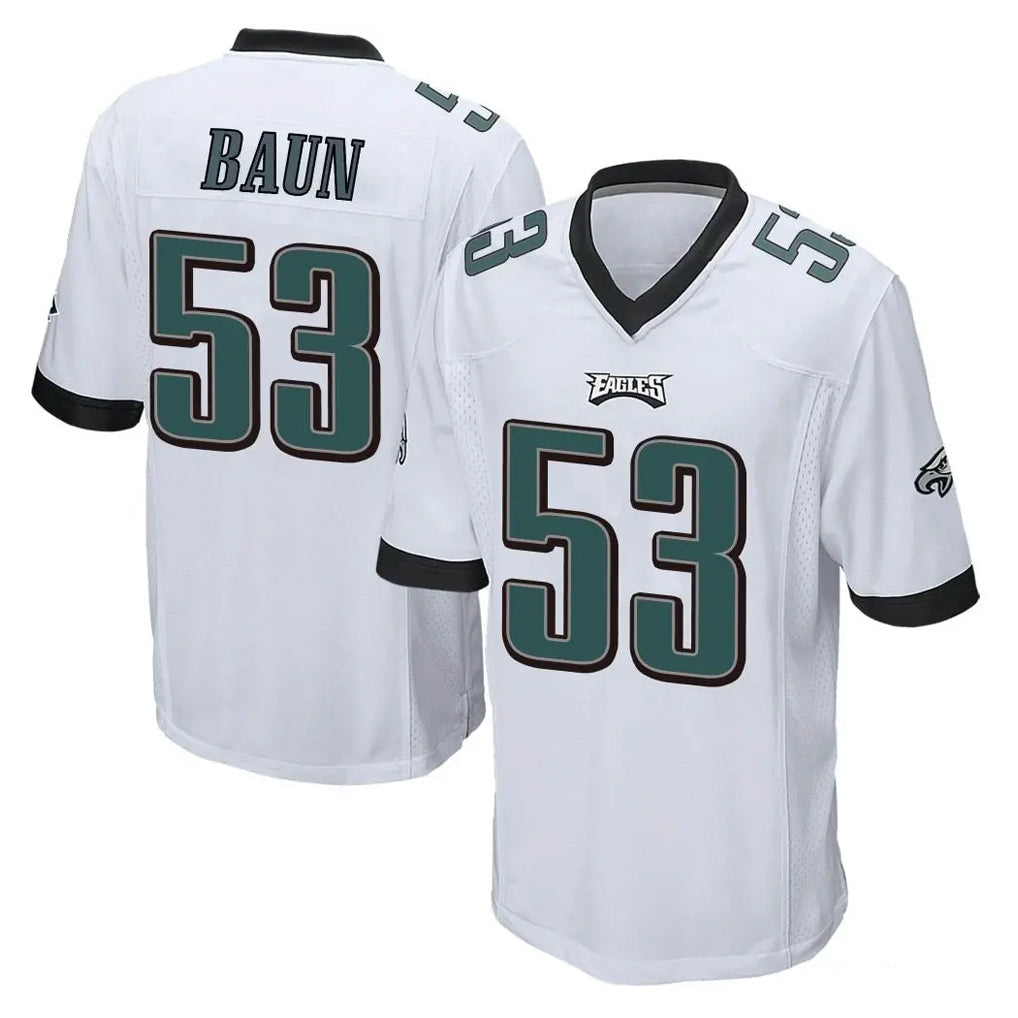 CAdoa P.Eagles #53 Zack Baun Player White Home Game Stitched Jerseys