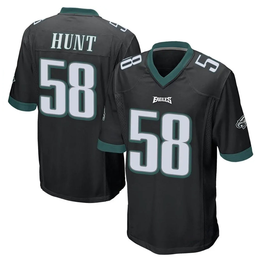 CAdoa P.Eagles #58 Jalyx Hunt Player Black Home Game Stitched Jerseys