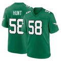 CAdoa P.Eagles #58 Jalyx Hunt Player Green Kelly Alternate Home Game Stitched Jerseys