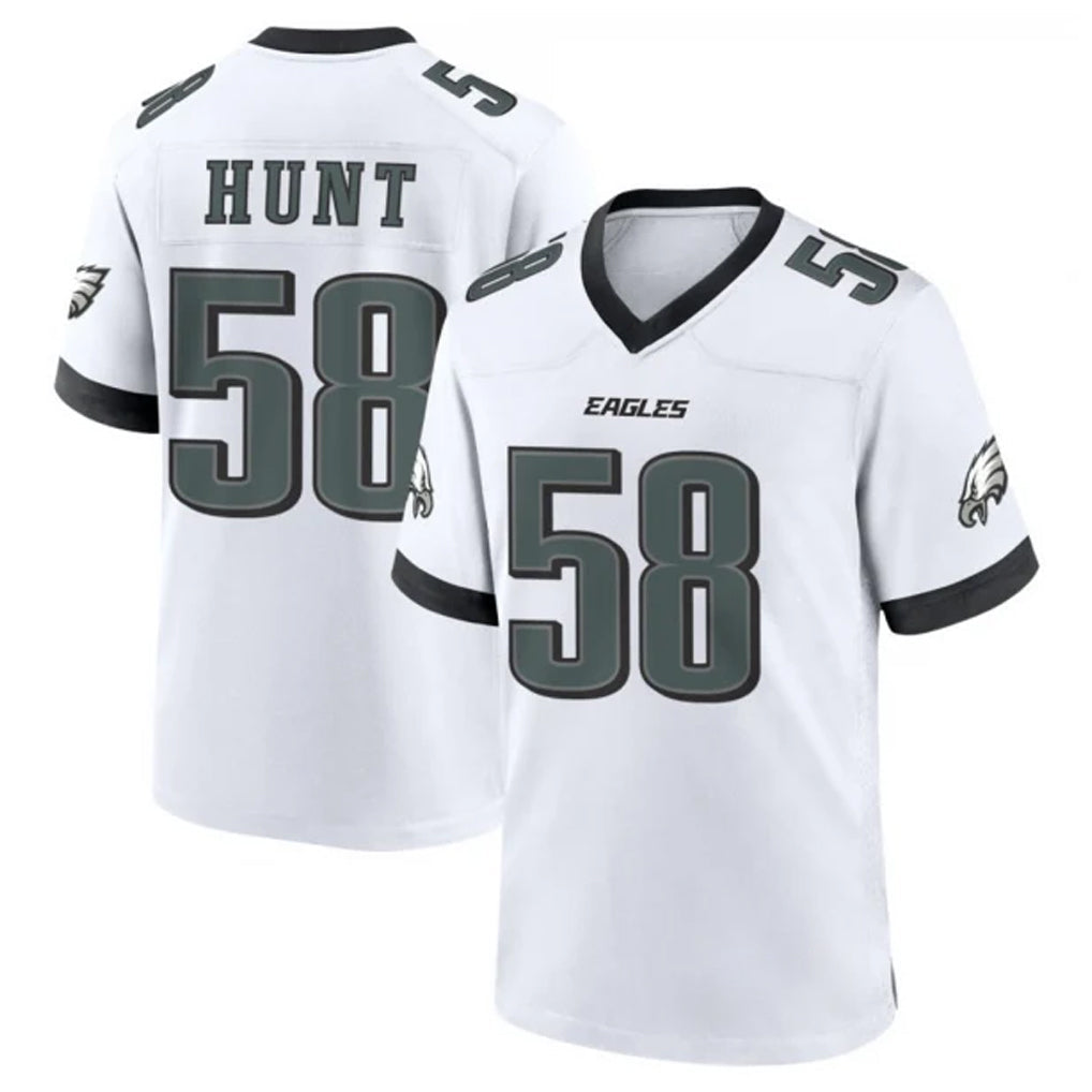 CAdoa P.Eagles #58 Jalyx Hunt Player White Game Home Stitched Jerseys