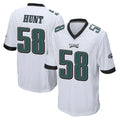 CAdoa P.Eagles #58 Jalyx Hunt Player White Home Game Stitched Jerseys