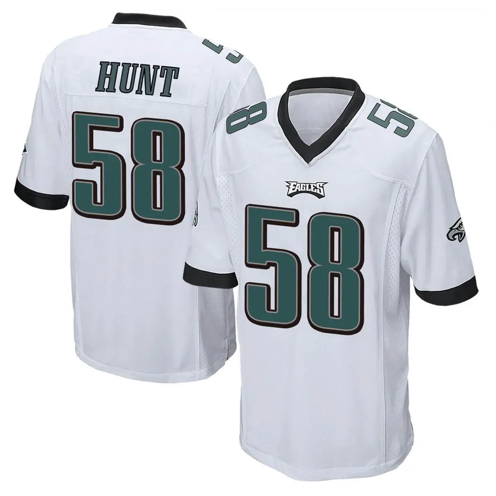 CAdoa P.Eagles #58 Jalyx Hunt Player White Home Game Stitched Jerseys